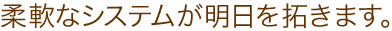 柔軟なシステムが明日を拓きます。
